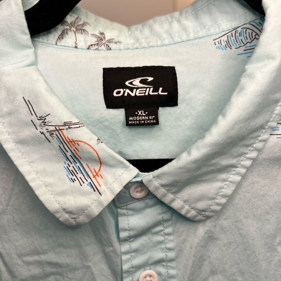 O'Neill | Shirts | Oneill Short Sleeve Blue Button Up Xl | Poshmark